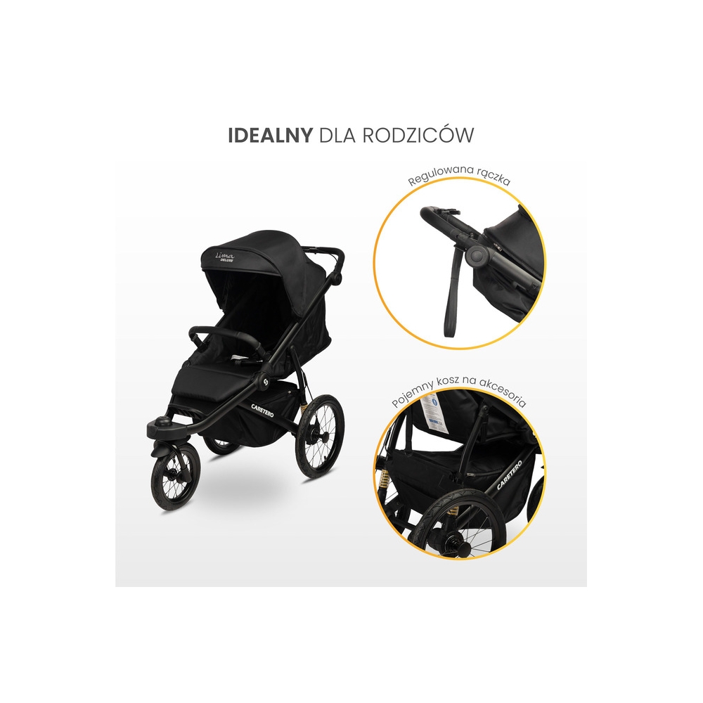 WÓZEK SPACEROWY LIMA DELUXE BLACK