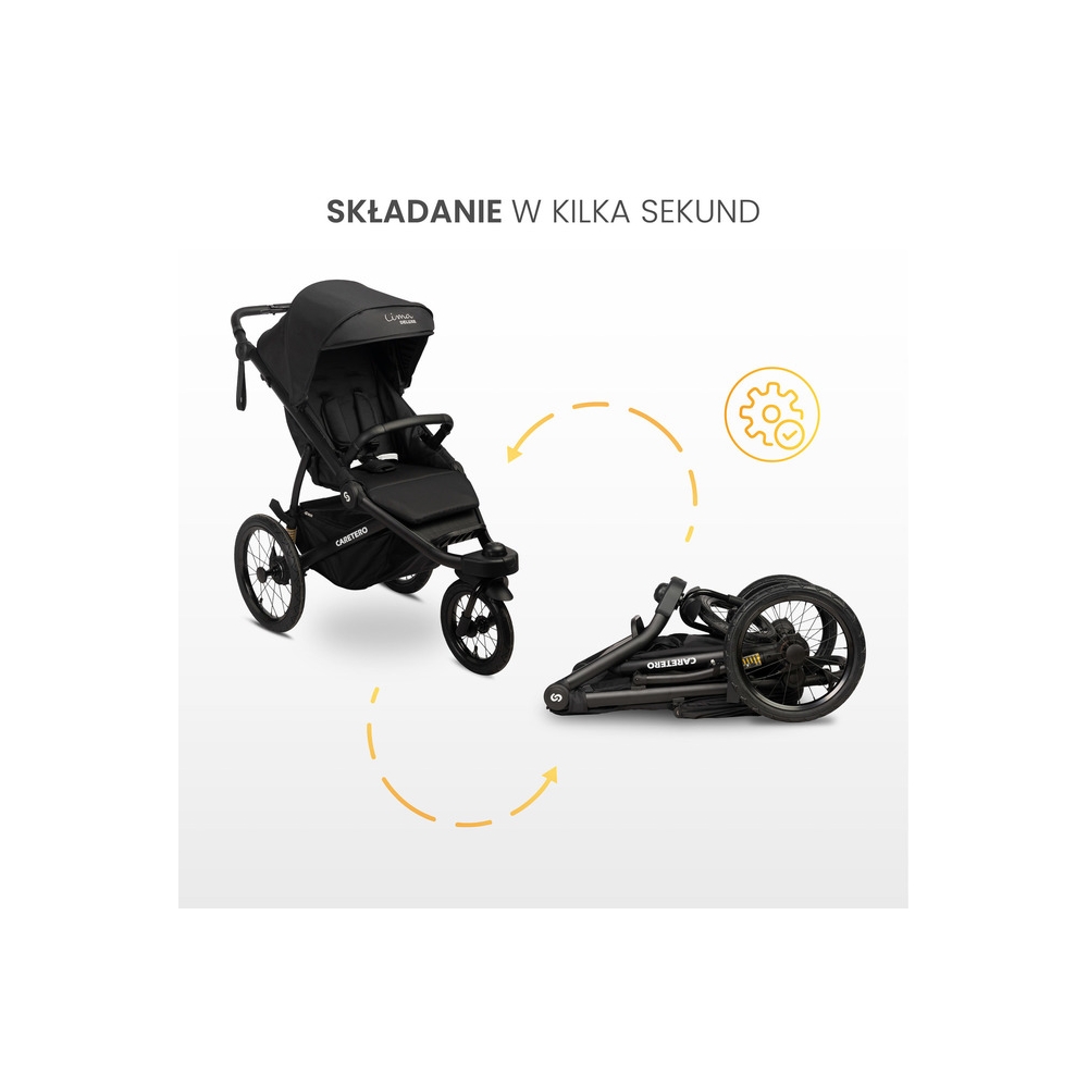 WÓZEK SPACEROWY LIMA DELUXE BLACK