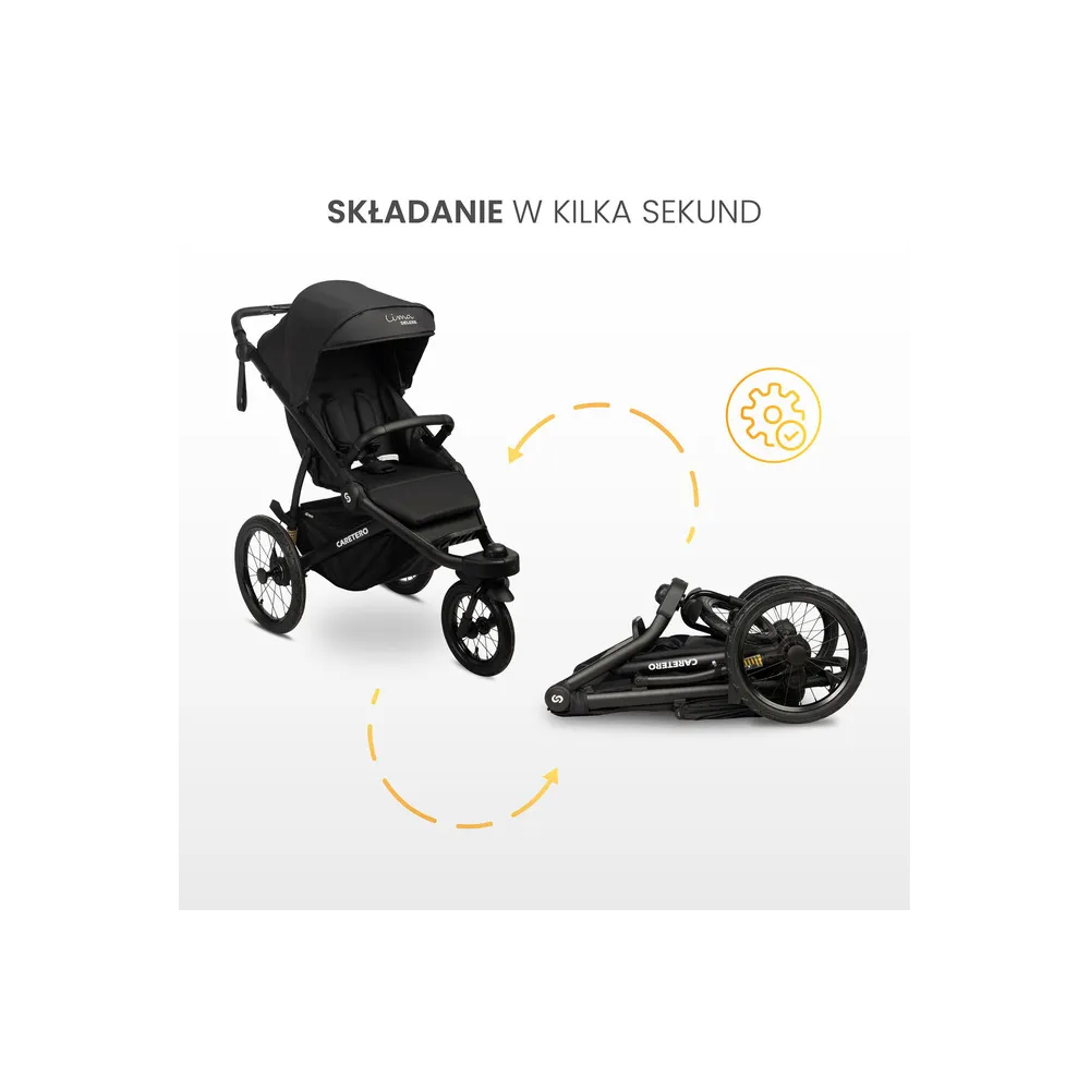WÓZEK SPACEROWY LIMA DELUXE BLACK