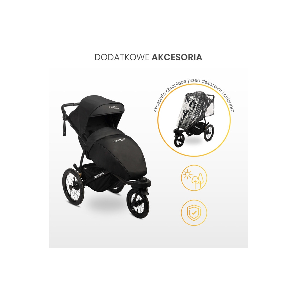 WÓZEK SPACEROWY LIMA DELUXE BLACK