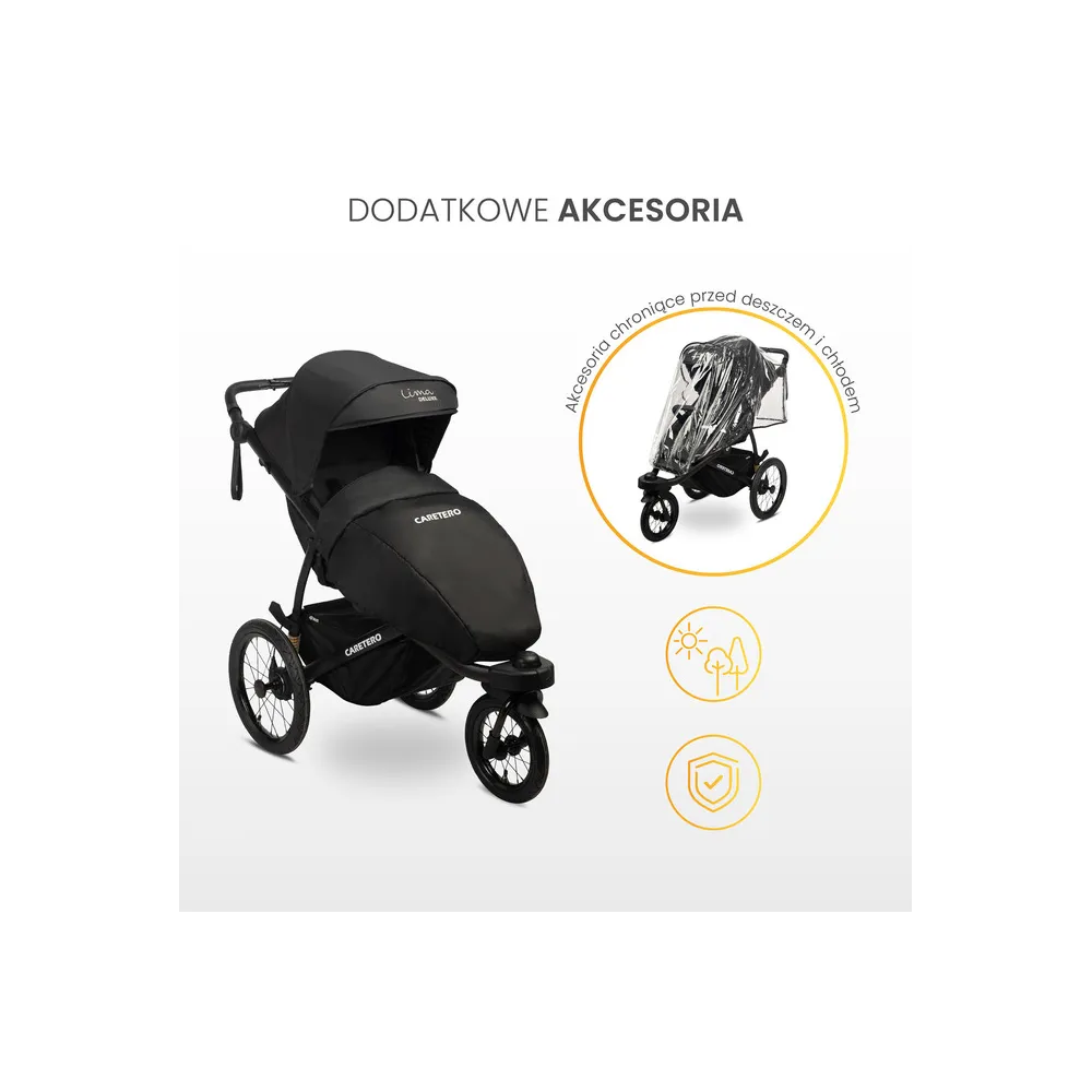 WÓZEK SPACEROWY LIMA DELUXE BLACK