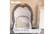 KOMPLET DO WÓZKA MUŚLIN TEDDY SZARY