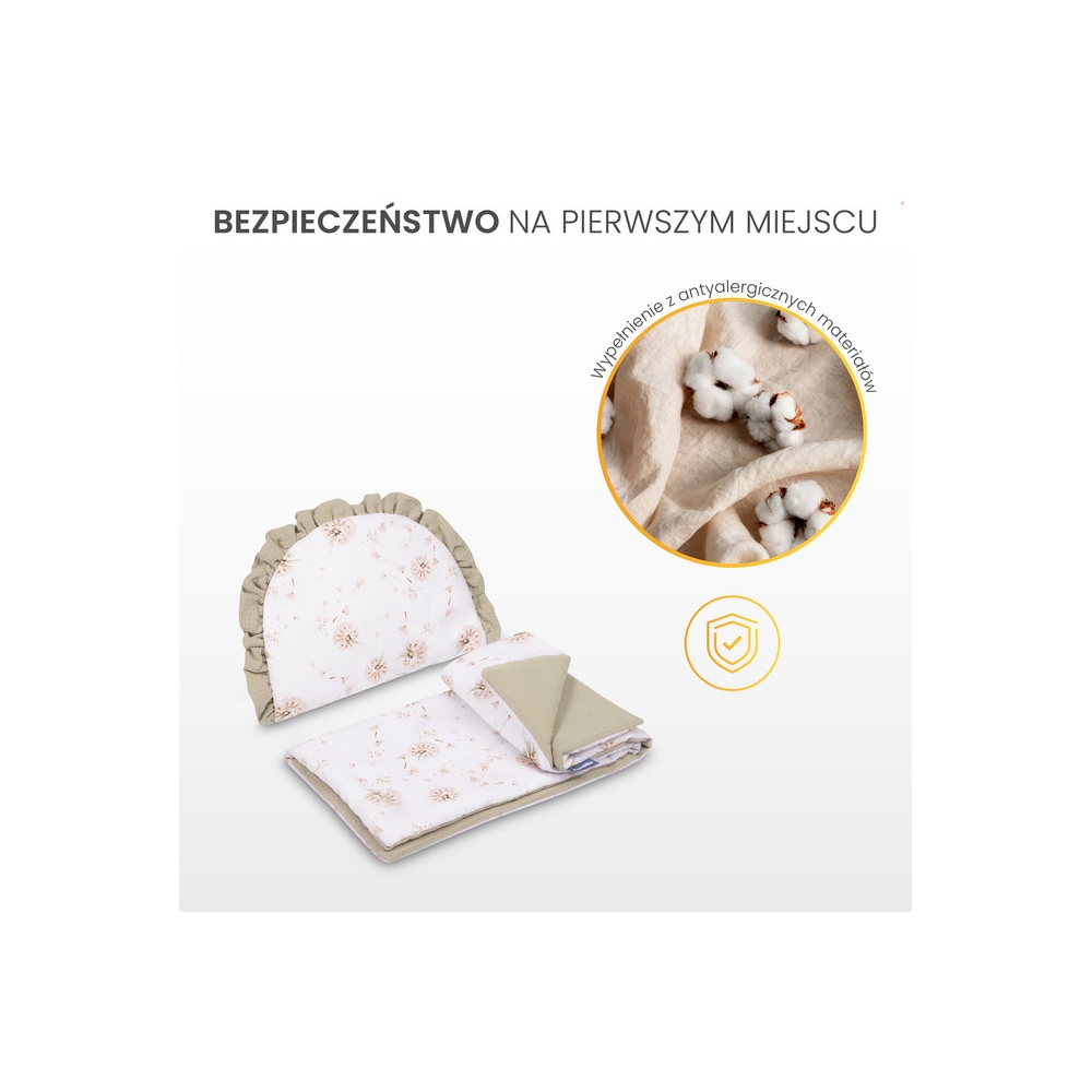 KOMPLET DO WÓZKA MUŚLIN TEDDY SZARY