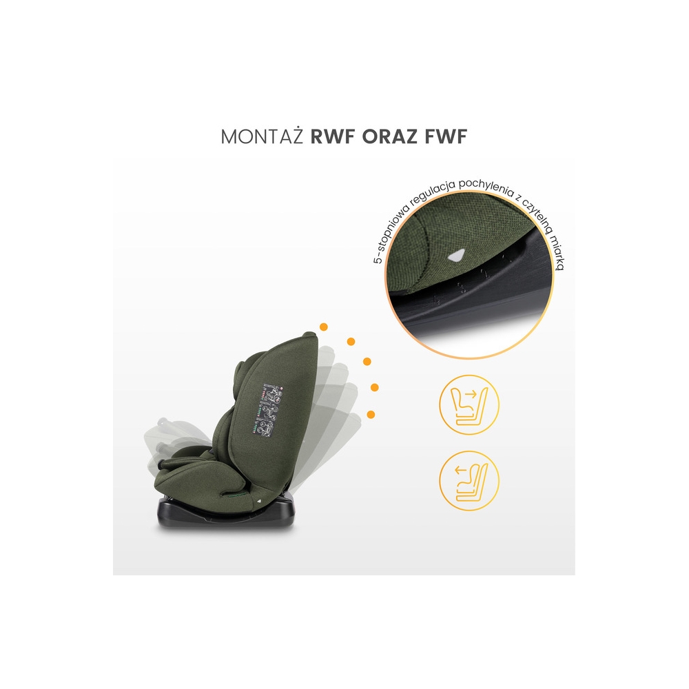 Automobilinė kėdutė MUNDI I-SIZE 40-150 cm, Green-Automobilinės kėdutės, 9-36 kg-e-vaikas