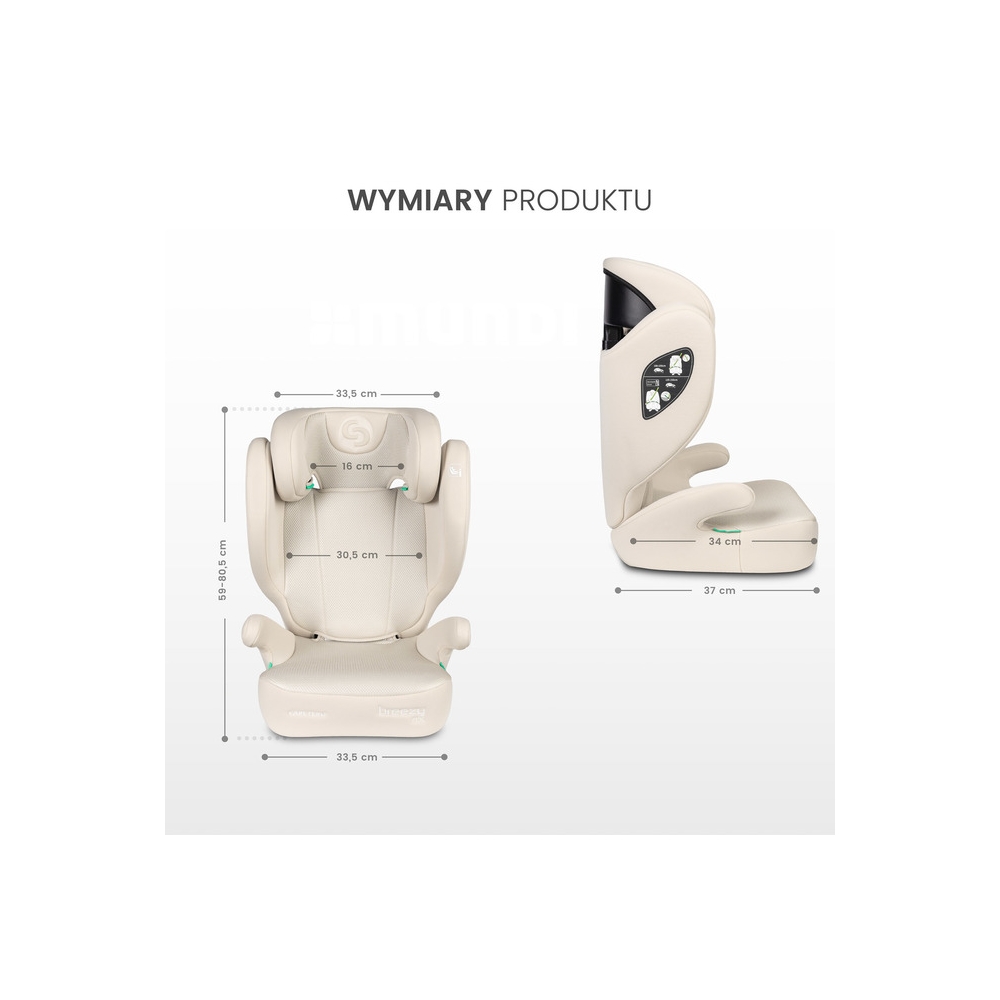 Automobilinė kėdutė Caretero BREEZY I-Size 15-36 kg, Grey-Automobilinės kėdutės, 15-36 kg-e-vaikas