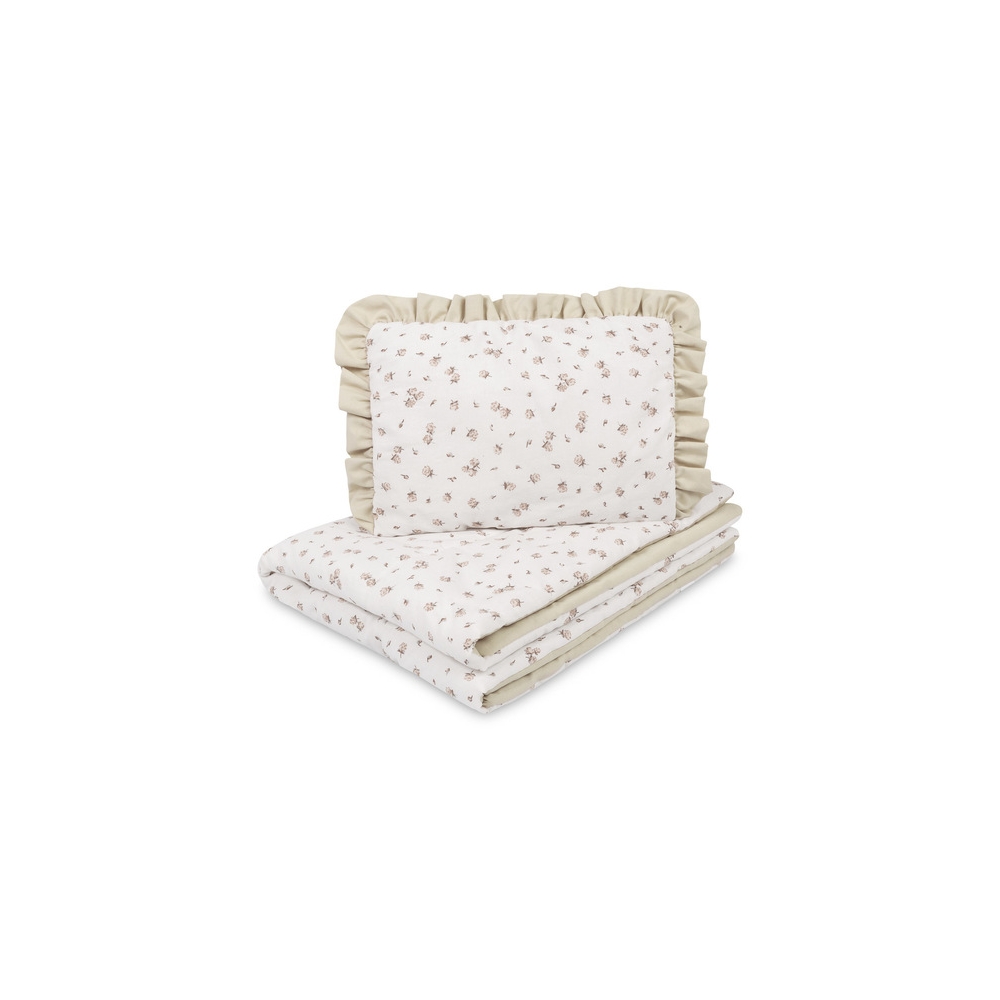 KOMPLEKTAS VAIKŲ LOVELĖIEMS IŠ MEDVILNĖS, ROSE BEIGE, 75X95, 25X35-Miegui, Patalynė vaikams ir kūdikiams, Pagalvės, antklodės-e-