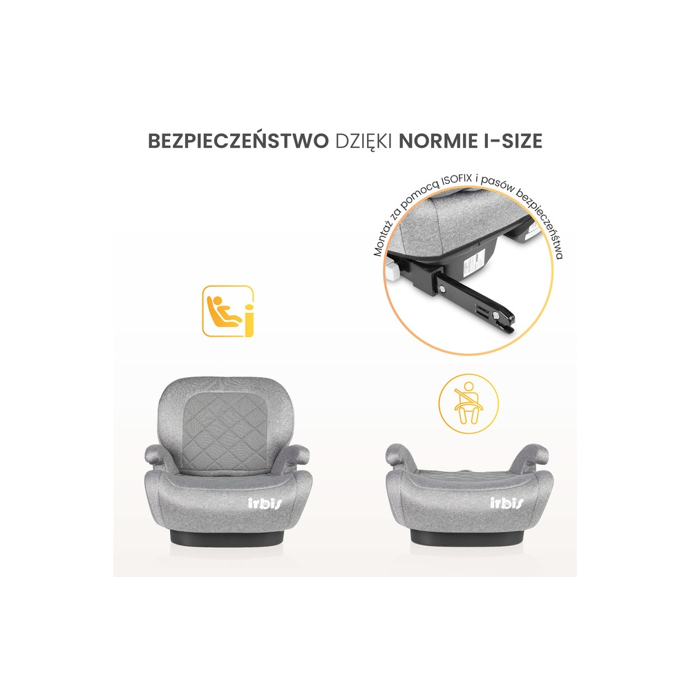 Automobilinė kėdutė IRBIS I-SIZE 125-150cm, Graphite-Automobilinės kėdutės, 15-36 kg-e-vaikas