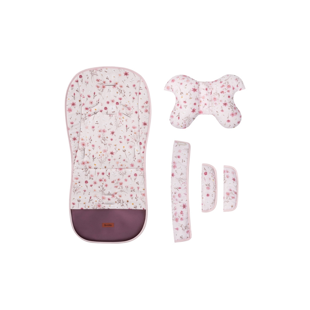 WKŁADKA DO WÓZKA DELUXE VELVET BLOOM PINK
