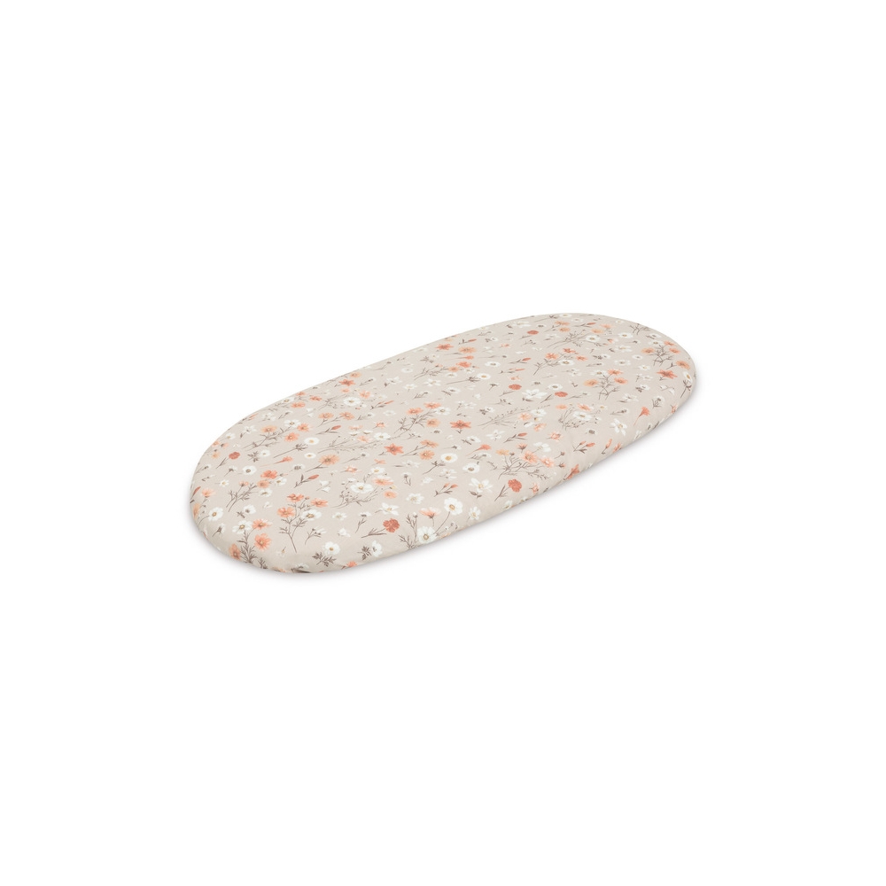 Medvilninė vežimėlio paklodė Sensillo 35x75, Bloom Beige-Miegui, Patalynė vaikams ir kūdikiams, Paklodės-e-vaikas