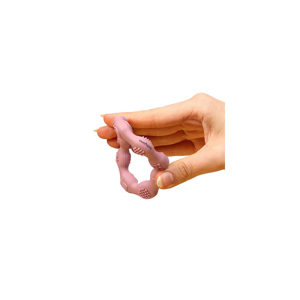 825/04 Silikoninis kramtukas „Ring“, smėlio spalvos-Žaislai, Kūdikiams, Barškučiai, kramtukai-e-vaikas