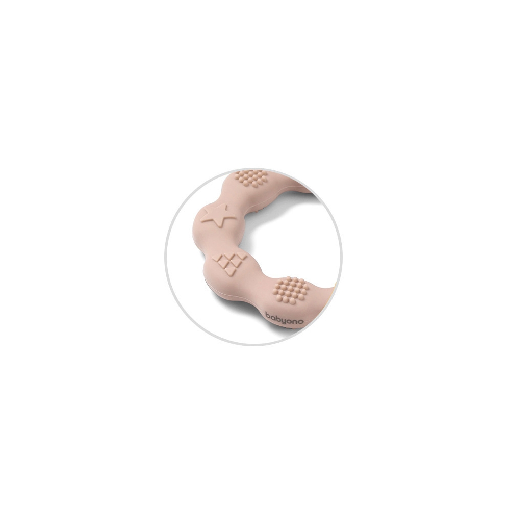 825/04 Silikoninis kramtukas „Ring“, smėlio spalvos-Žaislai, Kūdikiams, Barškučiai, kramtukai-e-vaikas