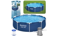 Basen Ogrodowy Stelażowy Z Pompą Niebieski 305 cm x 76 cm Bestway 56679