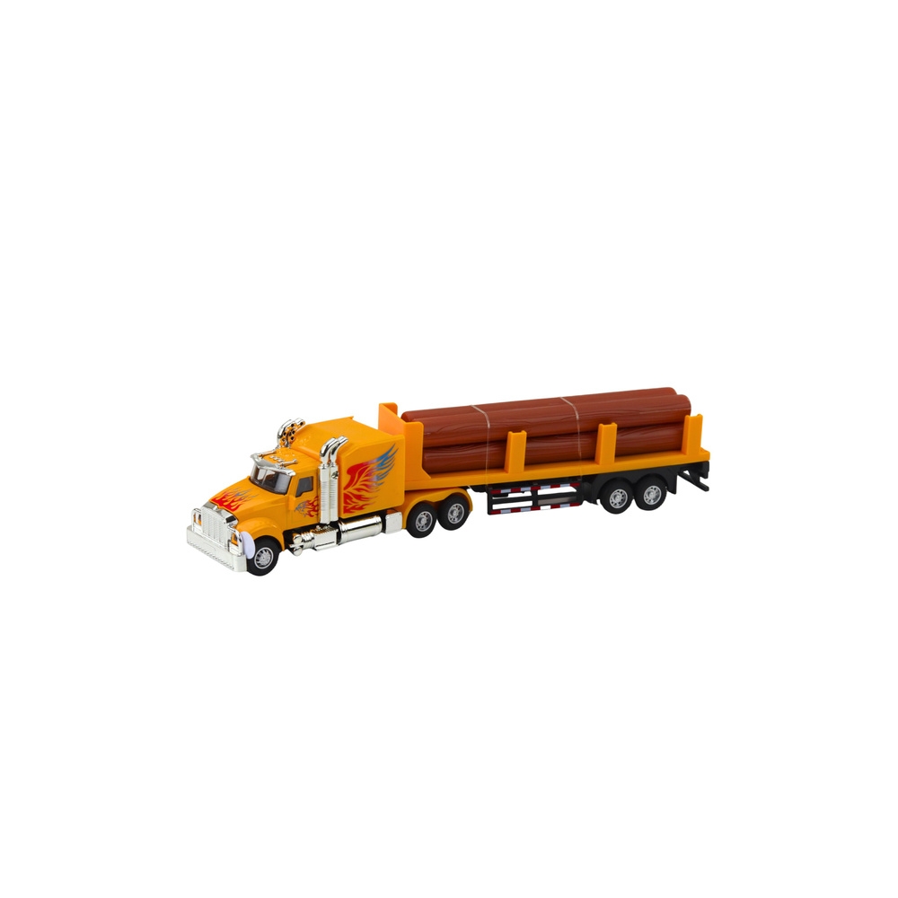 Ciężarówka Cysterna Transport Drewna Napęd Pull-Back Światła Dźwięki 1:36