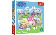 Puzzle - 4w1 (12,15, 20, 24) - Wspomnienia z wakacji - Świnka Peppa - Trefl 34359