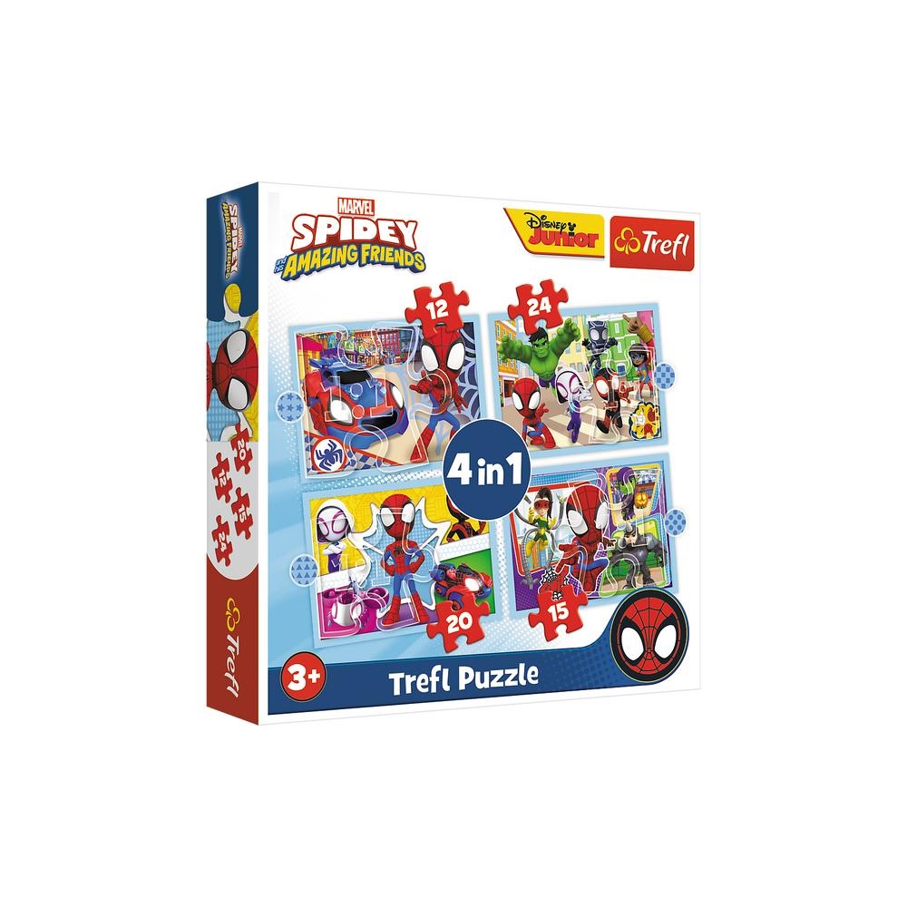 Puzzle - 4w1 (12, 15, 20, 24) - Ekipa Spiday"a - Trefl 34611