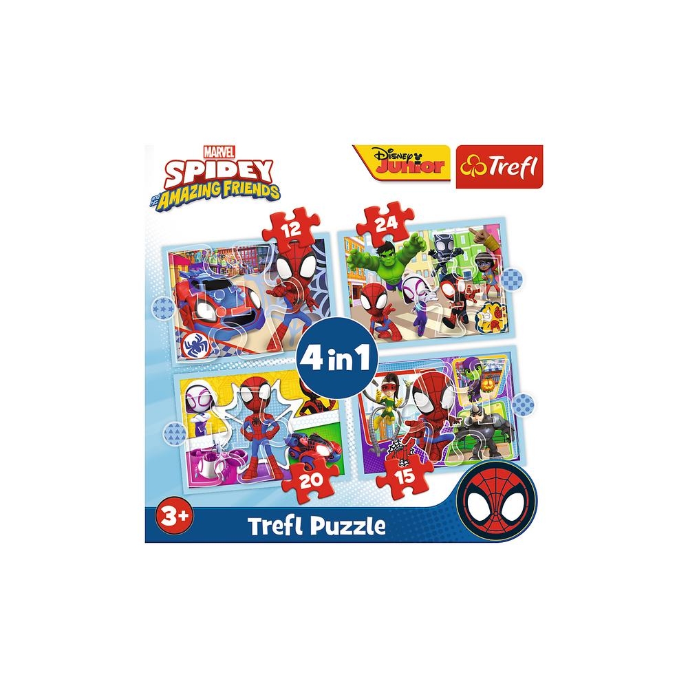 Puzzle - 4w1 (12, 15, 20, 24) - Ekipa Spiday"a - Trefl 34611