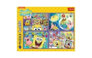 Puzzle - 4x250 - Szalony świat Sponge Boba - Trefl 13342