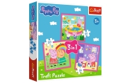 Puzzle - 3w1 (20, 36, 60) - Peppa i przyjaciele - Świnka Peppa - Trefl 34873