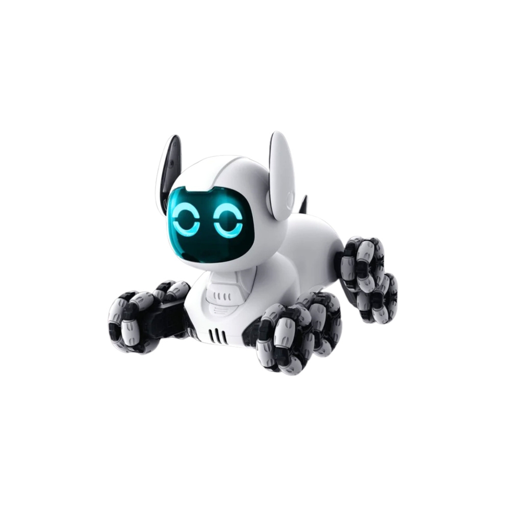 Robot Pies TOOBY Zdalnie Sterowany RC 360° Światła Dźwięki Biało-Czarny