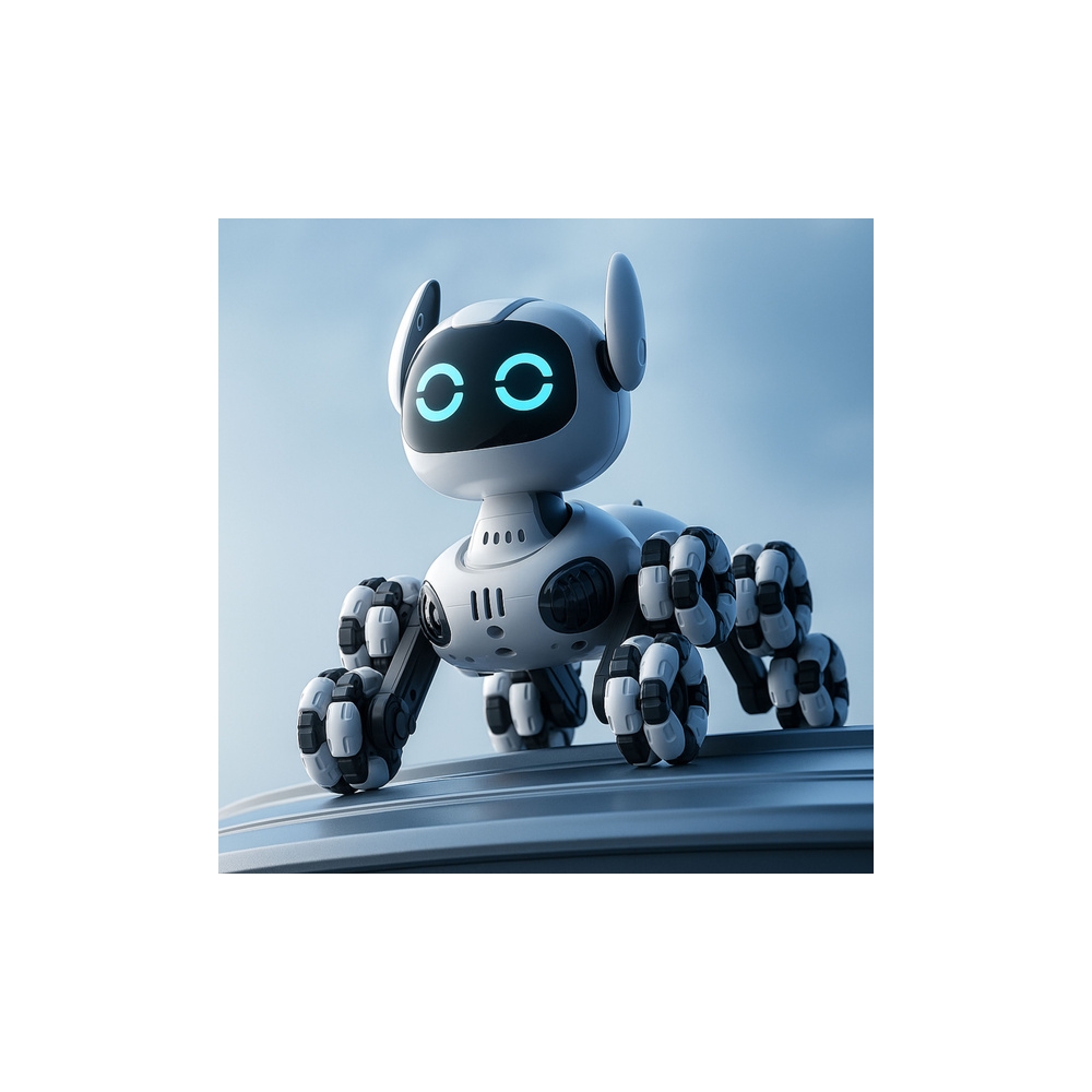 Robot Pies TOOBY Zdalnie Sterowany RC 360° Światła Dźwięki Biało-Czarny