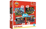 Puzzle - 4w1 (12, 15, 20, 24) - Przygody strażaka Sama - Strażak Sam - Trefl 34632