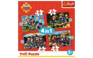 Puzzle - 4w1 (12, 15, 20, 24) - Przygody strażaka Sama - Strażak Sam - Trefl 34632