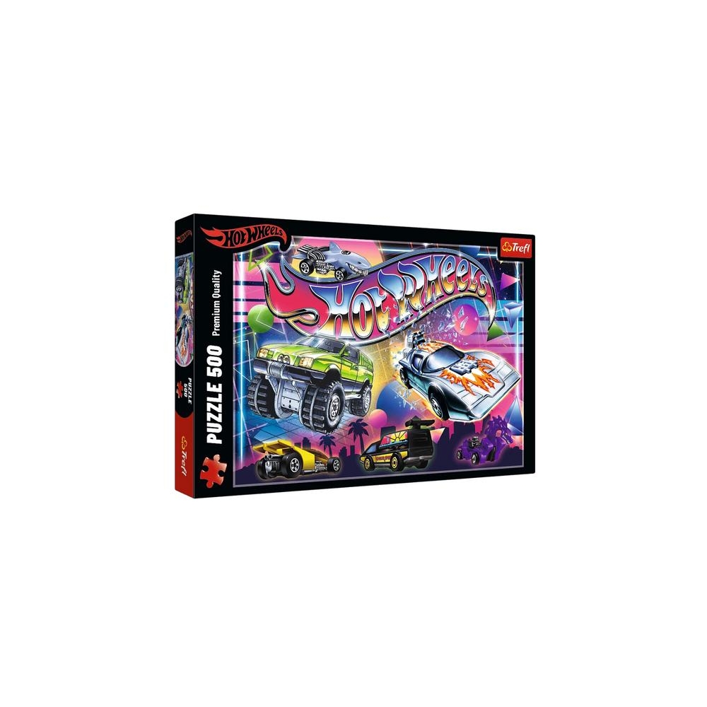 Dėlionė – 500 dalių – „Hot Wheels“: 80-ieji – „Trefl“ 37538-Žaislai, Dėlionės, Dėlionės nuo 500 detalių-e-vaikas