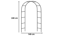 Metalinė sodo arka augalams, atrama vijokliams, lankas 240x140 cm-Namai, laisvalaikis, turizmas, Sodas - daržas-e-vaikas