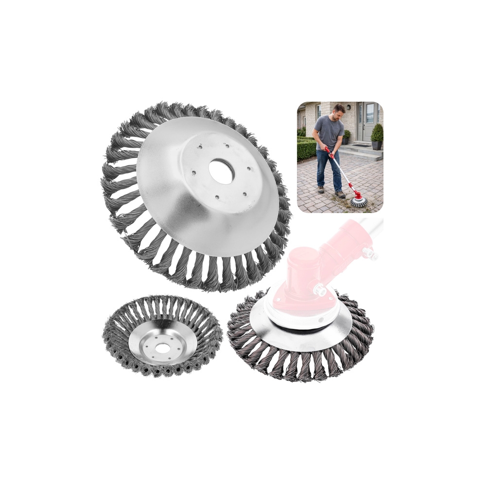 Vielinis žoliapjovės šepetėlis, susuktas pynimas, 150 mm / 25,4 mm-Namai, laisvalaikis, turizmas, Sodas - daržas-e-vaikas