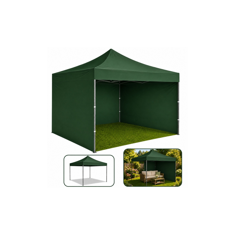 Namiot Ogrodowy Ekspresowy Pawilon Handlowy Cateringowy Zielony 3x3M