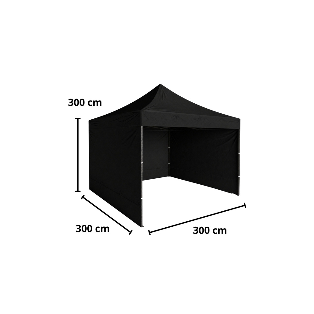 Namiot Ogrodowy Ekspresowy Pawilon Handlowy Cateringowy Czarny 3x3M