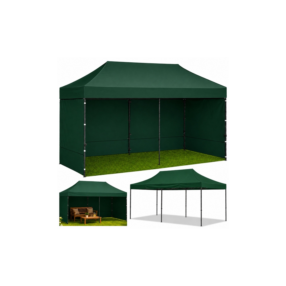 Namiot Ekspresowy Ogrodowy Cateringowy Pawilon Handlowy Zielony 3x6 M