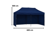 Namiot Ekspresowy Ogrodowy Cateringowy Pawilon Handlowy Granatowy 3x6 M