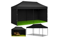 Namiot Ekspresowy Ogrodowy Cateringowy Pawilon Handlowy Czarny 3x6 M