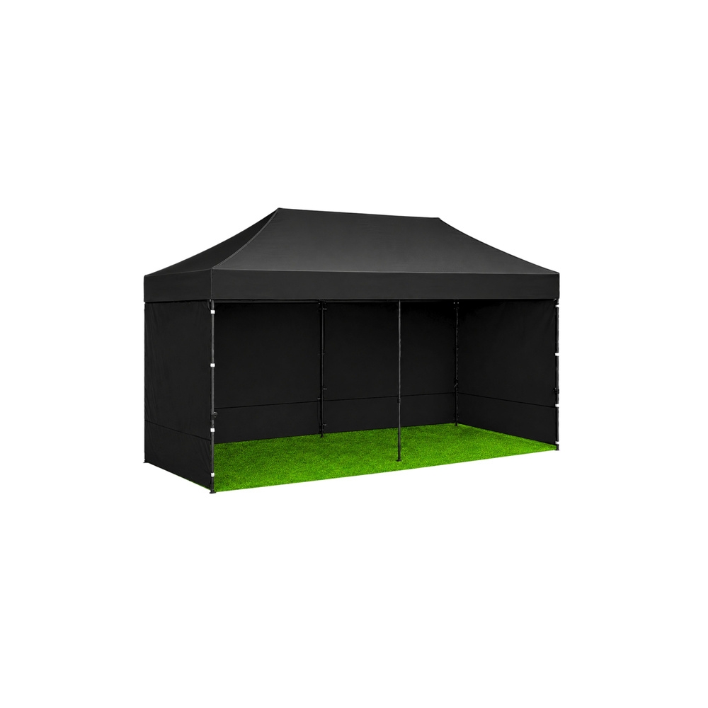 Namiot Ekspresowy Ogrodowy Cateringowy Pawilon Handlowy Czarny 3x6 M
