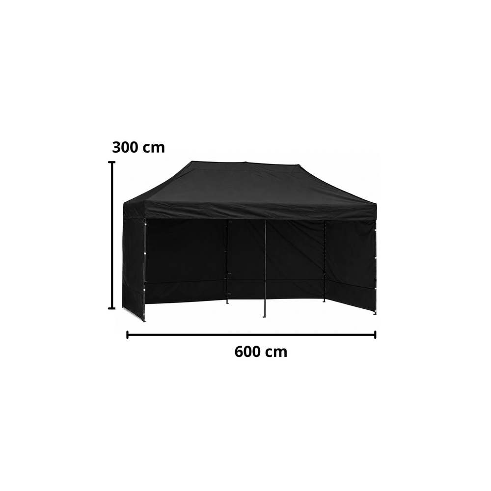 Namiot Ekspresowy Ogrodowy Cateringowy Pawilon Handlowy Czarny 3x6 M