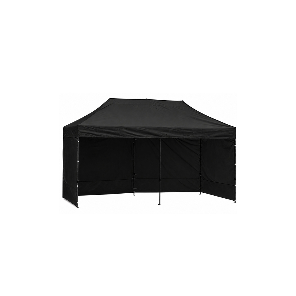 Namiot Ekspresowy Ogrodowy Cateringowy Pawilon Handlowy Czarny 3x6 M