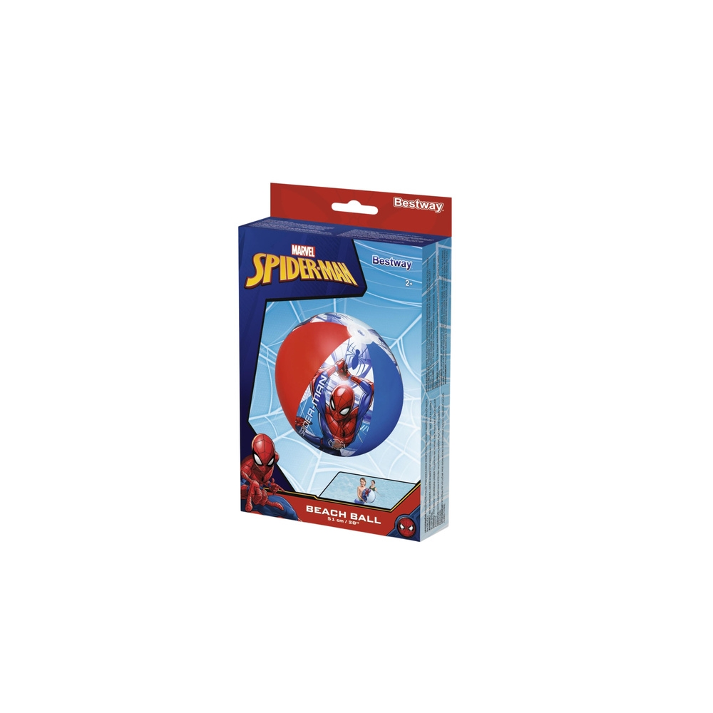 Pripučiamas paplūdimio kamuolys Marvel Spider-Man, 51 cm, Bestway 98002-Žaislai, Lauko žaislai, Pripučiami ratai, žaislai, čiuži