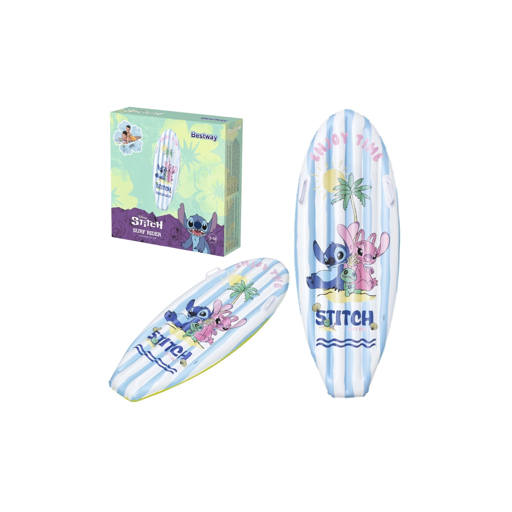 Pripučiama banglentė Surf Rider Disney Stitch Bestway 9104V, 114 cm-Žaislai, Lauko žaislai, Pripučiami ratai, žaislai, čiužiniai