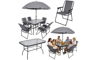 Zestaw Meble Ogrodowe Stół Krzesła Metalowe Parasol Na Balkon Taras Ogród