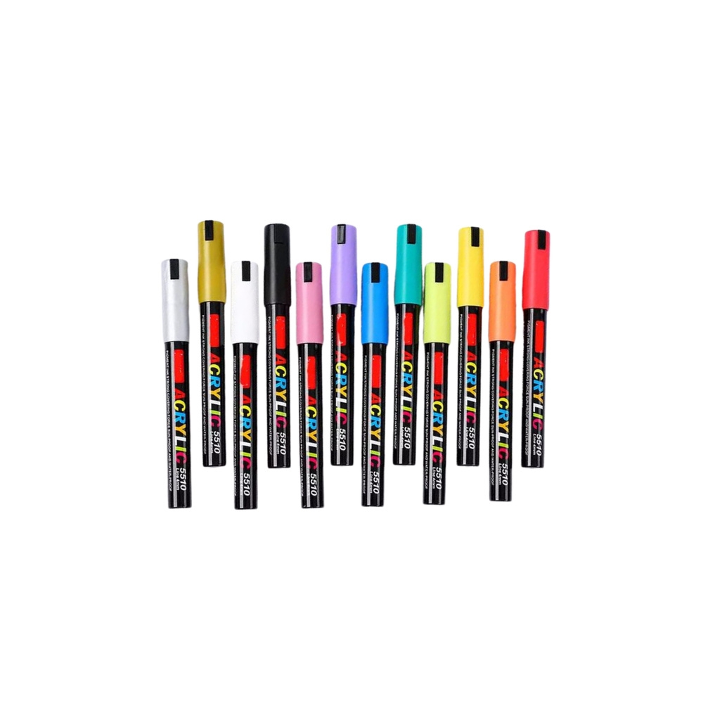Zestaw Markery Akrylowe Pisaki Flamastry Mazaki Wodoodporne Walizka 36 szt.