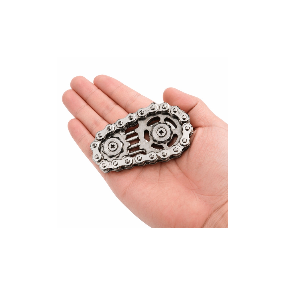 Fidget Spinner Łańcuch Zębatki Antystresowy Stal Nierdzewna Srebrny