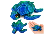 Figurka Żółw Morski 3D Ruchome Płetwy Głowa Niebiesko-Zielony 8 cm