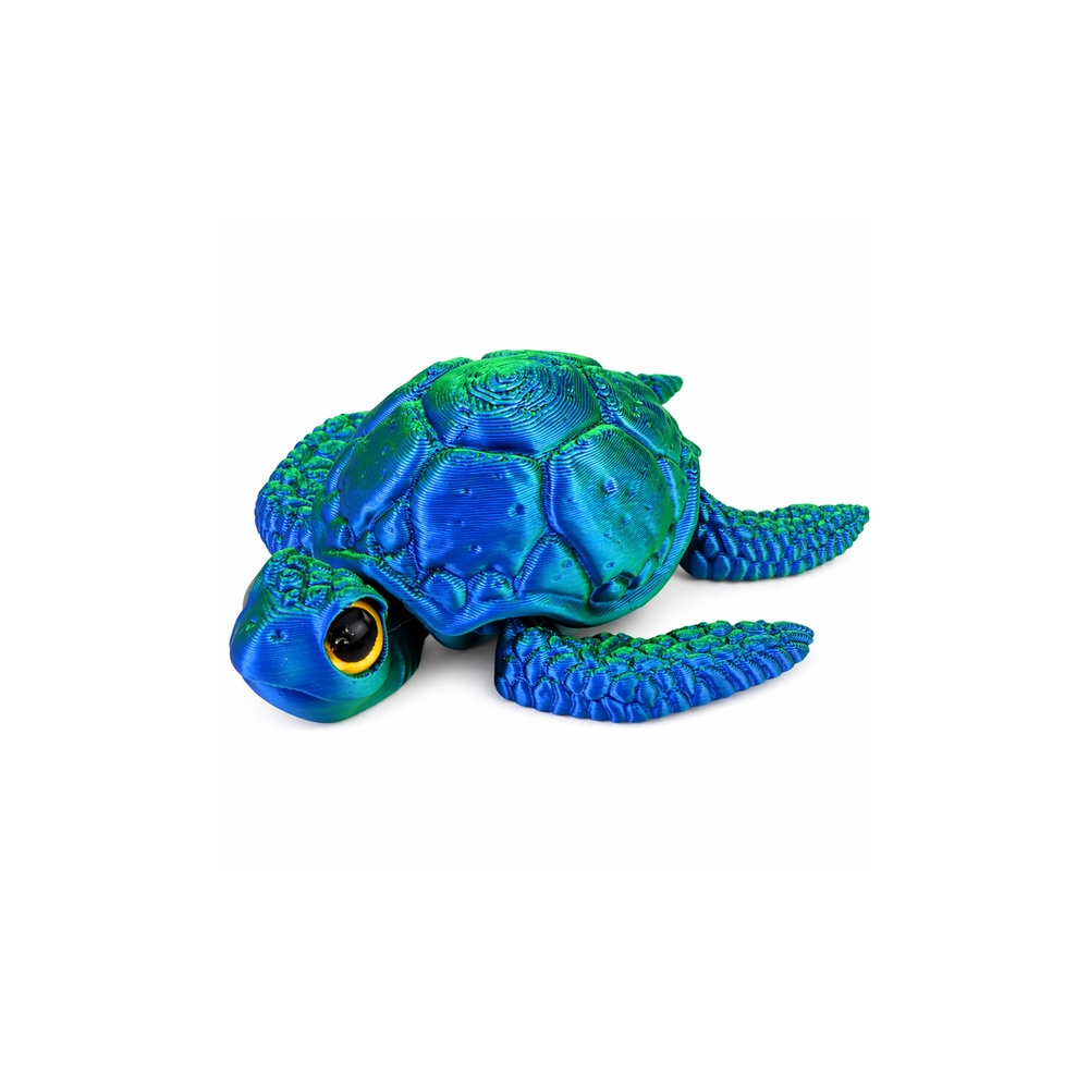 3D jūrų vėžlio figūrėlė su judančiomis pelekais ir galva, mėlynai žalia, 8 cm-Žaislai, Figūrėlės ir herojai-e-vaikas