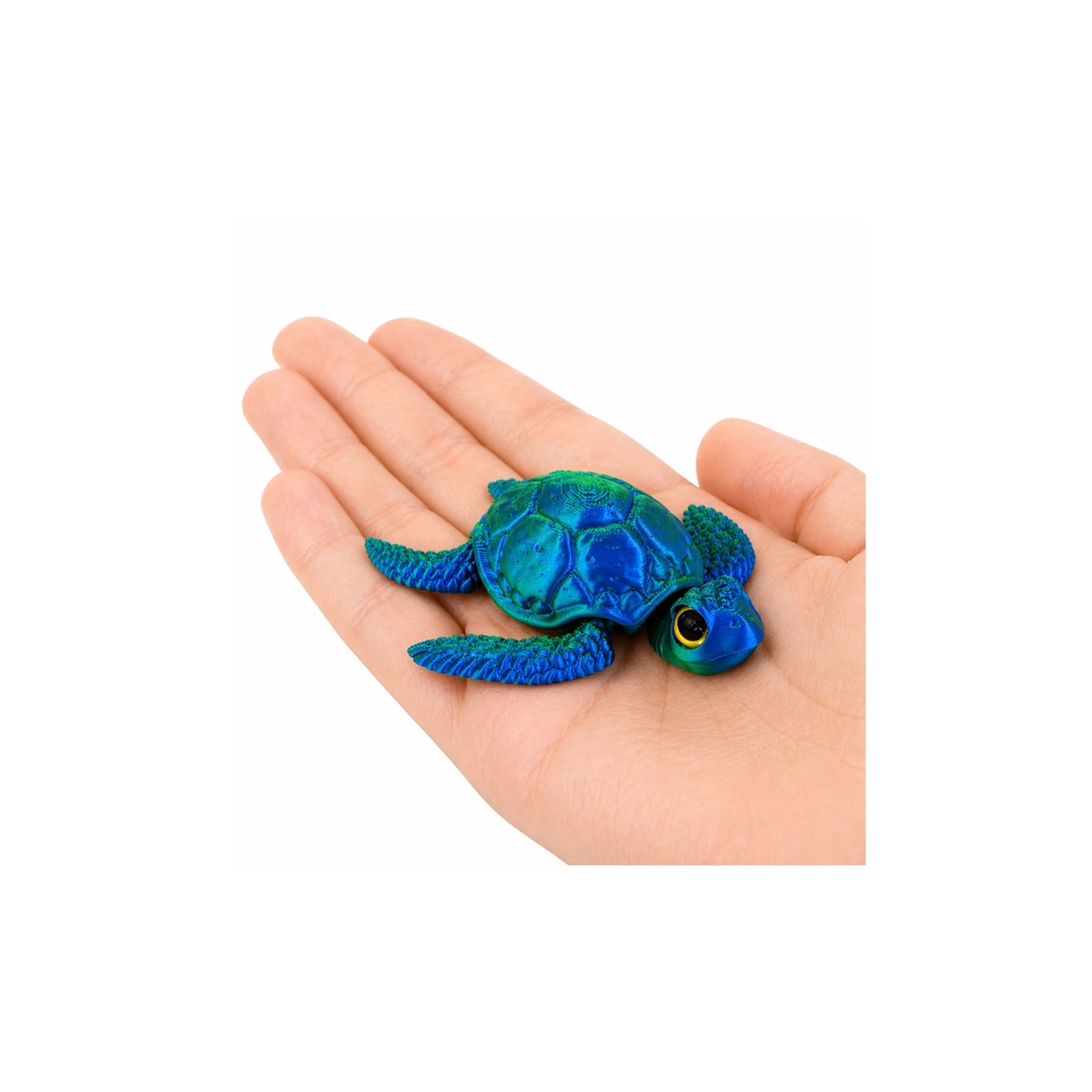 3D jūrų vėžlio figūrėlė su judančiomis pelekais ir galva, mėlynai žalia, 8 cm-Žaislai, Figūrėlės ir herojai-e-vaikas