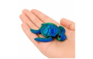 Figurka Żółw Morski 3D Ruchome Płetwy Głowa Niebiesko-Zielony 8 cm