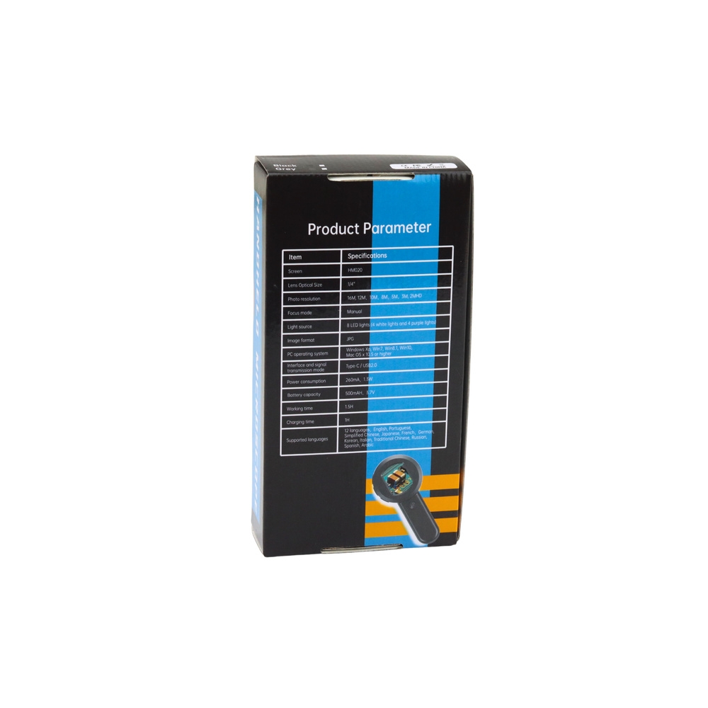 Przenośny Mikroskop Cyfrowy Ręczny Kamera HD 100x Ekran IPS 8 Diod LED