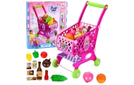 Duży Wózek Sklepowy Dla Dzieci Produkty Spożywcze Różowy 52cm 46 el.
