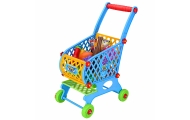 Duży Wózek Sklepowy Dla Dzieci Produkty Spożywcze Niebieski 52cm 46 el.