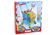 Duży Wózek Sklepowy Dla Dzieci Produkty Spożywcze Niebieski 52cm 46 el.